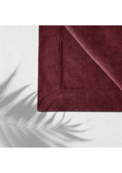 Kadife Dokulu Masa Örtüsü Bordo