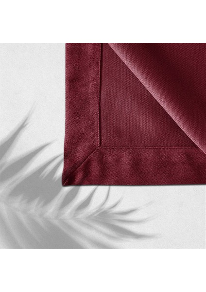 Kadife Dokulu Masa Örtüsü Bordo