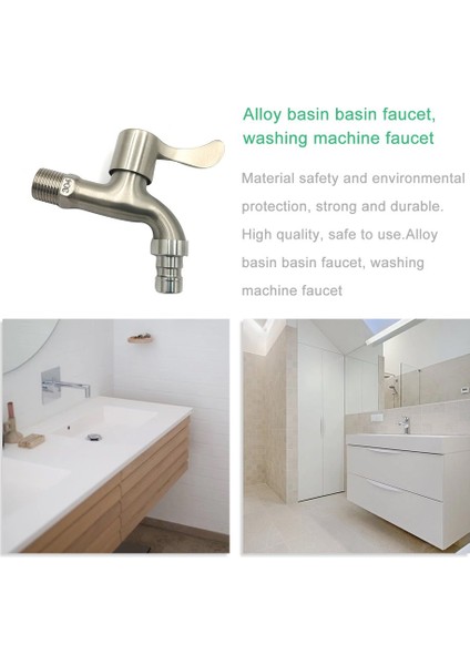 Ha 1 Parça Fırçalanmış Çamaşır Makinesi Musluğu Alaşımlı Güverte Üstü Banyo Havzası Tek Soğuk Hızlı Açılır Lavabo Musluğu Şerit (Yurt Dışından) indirimleri