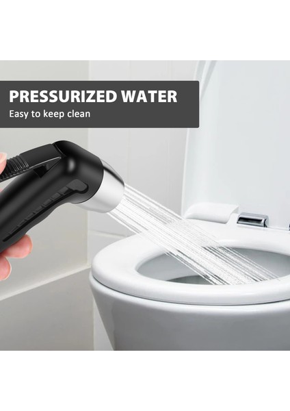 Banyo Duş Başlığı-1 x Bide Püskürtücü-Siyah ve Gümüş (Yurt Dışından) indirimleri