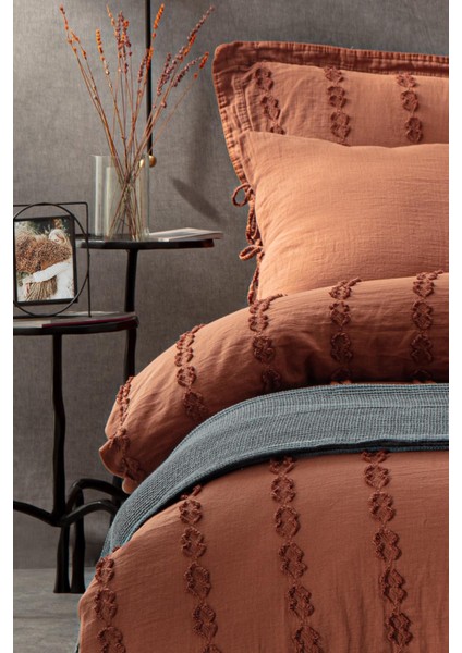 Sima Terra Organik Pamuk Müslin Brodeli Çift Kişilik Nevresim Takımı fiyatları