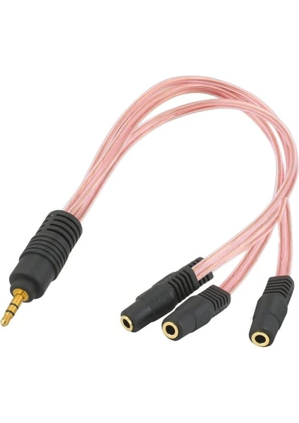 3.5 mm Stereo Dişi 3 x 3.5 Stereo Erkek 5+1  Ses Sistemi Kablosu