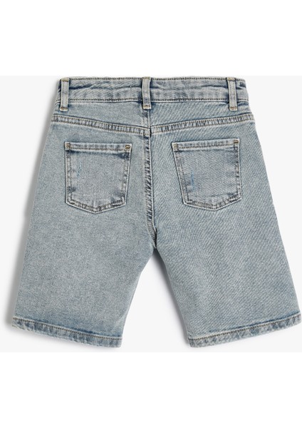 Kot Şort Yıpratılmış Detaylı Cepli Pamuklu fiyatları