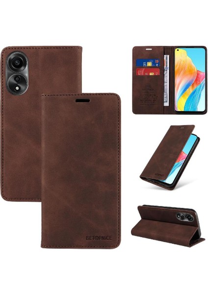 Oppo A78 4g Için Kılıf Folio Cüzdan Manyetik Koruyucu Pu Deri (Yurt Dışından)