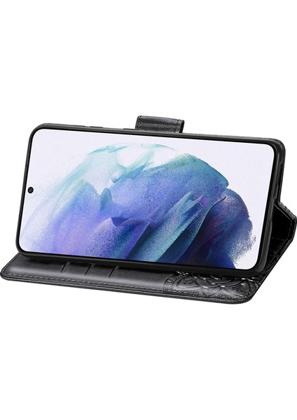 Samsung Galaxy S21 Kelebek Kanatları Narin Çiçekler Flip Darbeye Dayanıklı Deri Telefon Kılıfı ile Uyumlu (Yurt Dışından) indirimleri