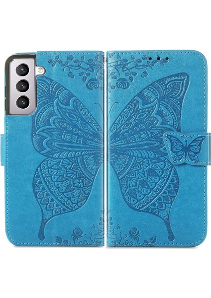 Samsung Galaxy S21 Kelebek Kanatları Narin Çiçekler Flip Darbeye Dayanıklı Deri Telefon Kılıfı ile Uyumlu (Yurt Dışından) modelleri
