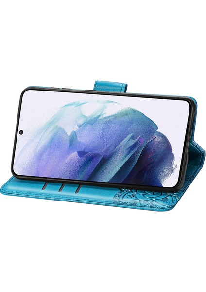 Samsung Galaxy S21 Kelebek Kanatları Narin Çiçekler Flip Darbeye Dayanıklı Deri Telefon Kılıfı ile Uyumlu (Yurt Dışından) indirimleri