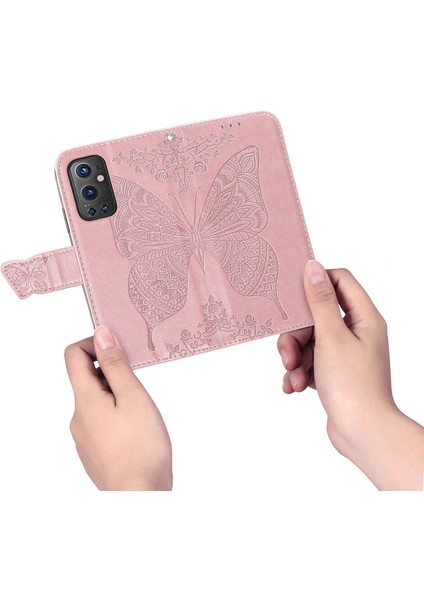 Oneplus 9 Pro Kelebek Kanatları Narin Çiçekler Darbeye Dayanıklı Deri Telefon Kılıfı (Yurt Dışından)