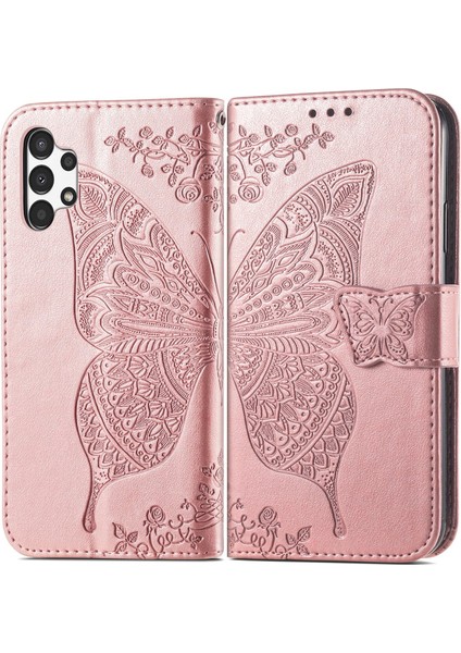 Samsung Galaxy A13 4g Kelebek Kanatları Narin Çiçekler Flip Darbeye Dayanıklı Deri Telefon Kılıfı ile Uyumlu (Yurt Dışından) modelleri