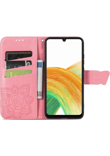 Samsung Galaxy A13 4g Kelebek Kanatları Narin Çiçekler Flip Darbeye Dayanıklı Deri Telefon Kılıfı ile Uyumlu (Yurt Dışından) fırsatları