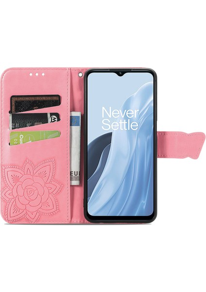 Oneplus Nord N300 Kelebek Kanatları Narin Çiçekler Darbeye Dayanıklı Deri Telefon Kılıfı (Yurt Dışından)