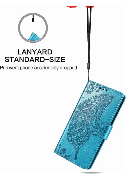 Samsung Galaxy A22 5g Kelebek Kanatları Narin Çiçekler Flip Darbeye Dayanıklı Deri Telefon Kılıfı ile Uyumlu (Yurt Dışından) indirimleri