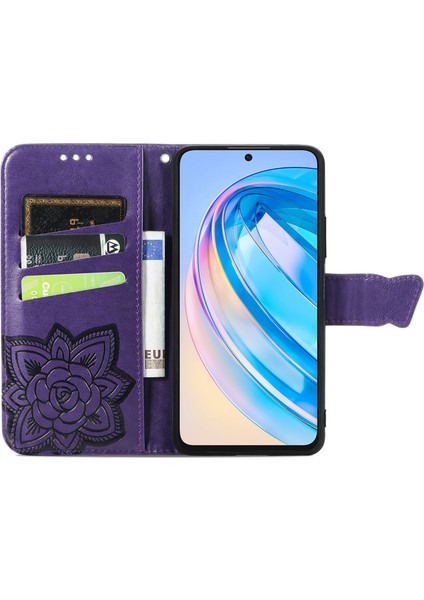 Honor X6A Kelebek Kanatları Narin Çiçekler Flip Darbeye Dayanıklı Deri Telefon Kılıfı ile Uyumlu (Yurt Dışından) fırsatları