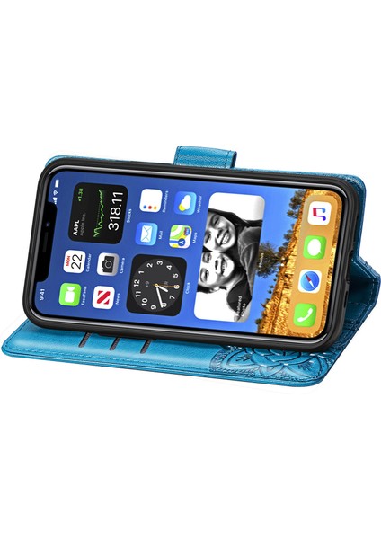 iPhone 12 Pro Max Kelebek Kanatları Narin Çiçekler Flip Darbeye Dayanıklı Deri Telefon Kılıfı ile Uyumlu (Yurt Dışından) indirimleri