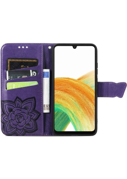 Samsung Galaxy A13 4g Kelebek Kanatları Narin Çiçekler Flip Darbeye Dayanıklı Deri Telefon Kılıfı ile Uyumlu (Yurt Dışından) fırsatları