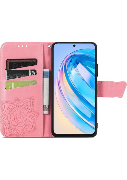 Honor X6A Kelebek Kanatları Narin Çiçekler Flip Darbeye Dayanıklı Deri Telefon Kılıfı ile Uyumlu (Yurt Dışından) fırsatları