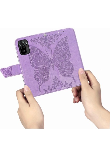 Xiaomi Redmi Note 10 4G/10S Kelebek Kanatları Narin Çiçekler Darbeye Dayanıklı Deri Telefon Kılıfı (Yurt Dışından) indirimleri