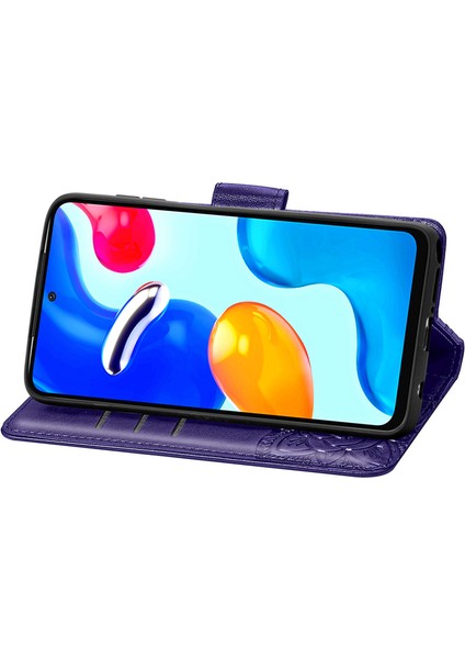 Xiaomi Redmi Note 11 4G/11S Kelebek Kanatları Narin Çiçekler Flip Darbeye Dayanıklı Deri Telefon Kılıfı ile Uyumlu (Yurt Dışından)