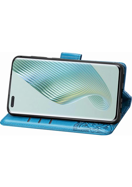 Honor Magic 5 Pro Kelebek Kanatları Narin Çiçekler Flip Darbeye Dayanıklı Deri Telefon Kılıfı ile Uyumlu (Yurt Dışından)