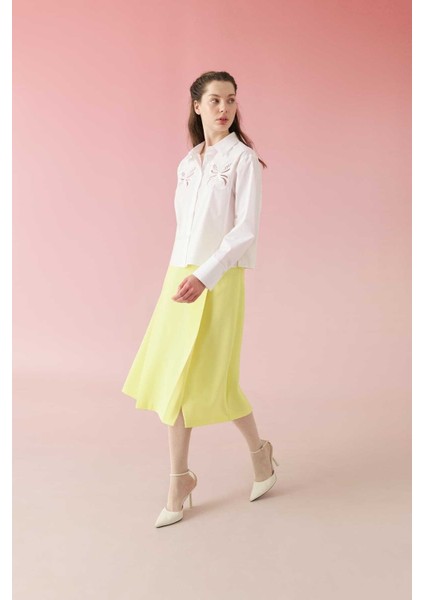 Kelebek Işlemeli Poplin Gömlek Beyaz Y2413562_002 modelleri
