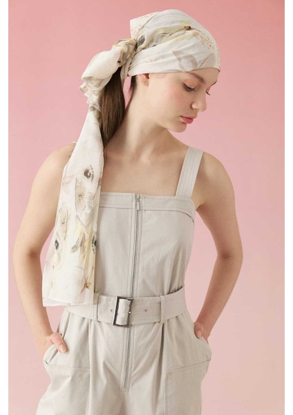 Kelebek Baskılı Eşarp Standart Renk Y2484105_089