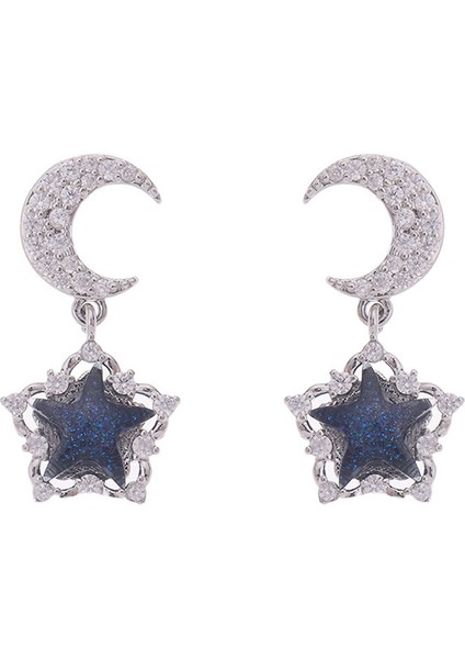 Narin Pentagram Zirkonya Yüz Moda Küpe (Yurt Dışından)