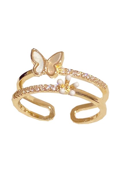 Kadın Kelebek Yüzük, Yüzlerce Ayarlanabilir Açık Yüzük (Yurt Dışından)