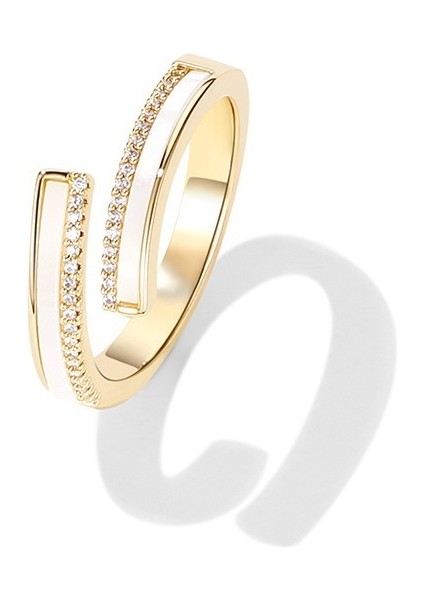 Şık Geometrik Kabuk Açılımlı Ayarlanabilir Yüzük (Yurt Dışından)