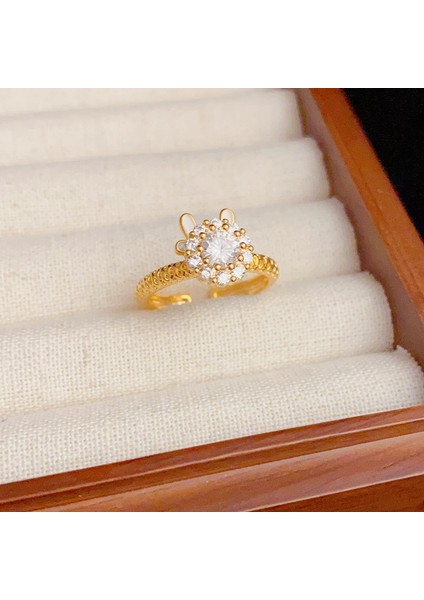 Zirkonya Ayarlanabilir Açık Uçlu Yüzük (Yurt Dışından)
