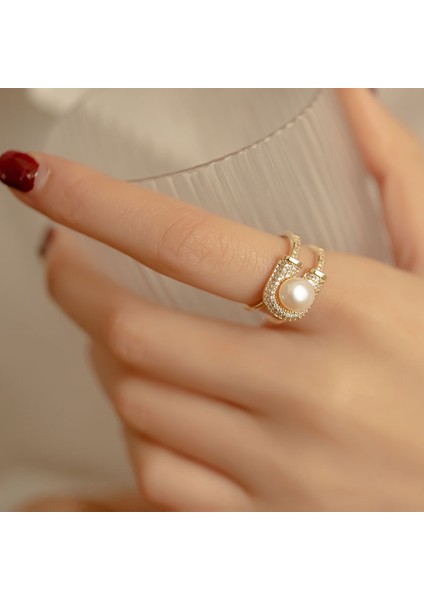 Zirkonya Inci Yüzük, Şık ve Narin Açık Uçlu Yüzük (Yurt Dışından) fırsatları