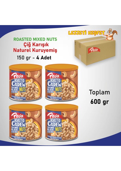 Paşa Kuruyemiş Işlenmiş Kaju Fıstığı Teneke Kutu 150 gr x 4 Adet