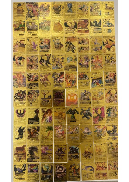 Pokemon Gold Özel, Esnek Yeni Seri Parlak Oyun Kartı 110 Adet Altın Kart