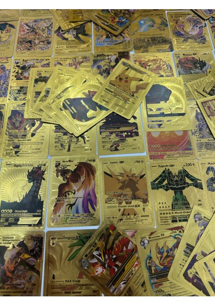 Pokemon Gold Özel, Esnek Yeni Seri Parlak Oyun Kartı 110 Adet Altın Kart fiyatları