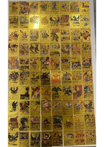Pokemon Gold Özel, Esnek Yeni Seri Parlak Oyun Kartı 110 Adet Altın Kart fırsatları
