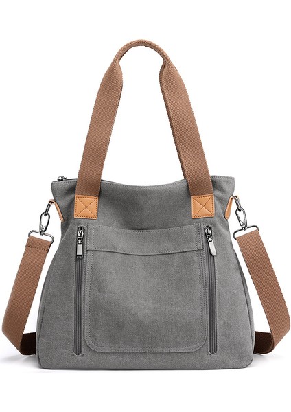 Kadın Büyük Kapasiteli Omuz Kanvas Çantası (Yurt Dışından)