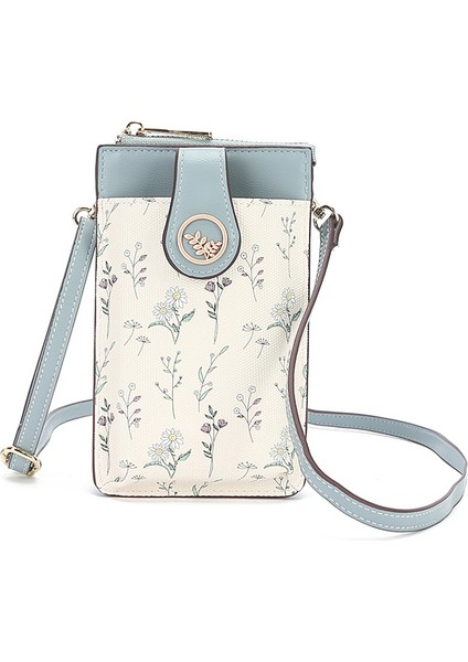 Crossbody Çiçek Motifli Çok Fonksiyonlu Telefon Çantası (Yurt Dışından)