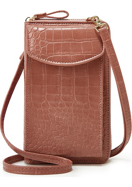 Kadın Timsah Desenli Omuz Telefon Çantası (Yurt Dışından)