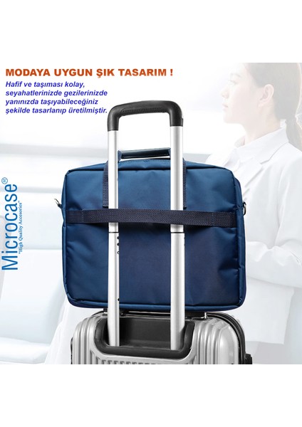 9'' 14'' İnç Tablet, Macbook, Notebook Unisex 2 Bölmeli Omuz Askılı ve El Tutacaklı Taşıma Çantası AL4228