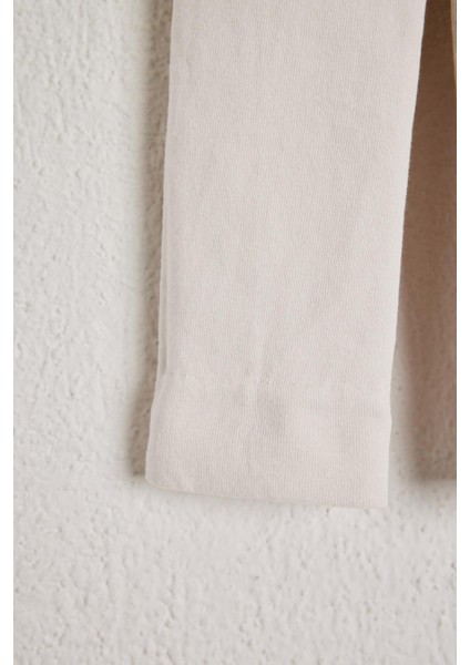 Çocuk Pamuklu Tayt Pantolon Ekru fırsatları