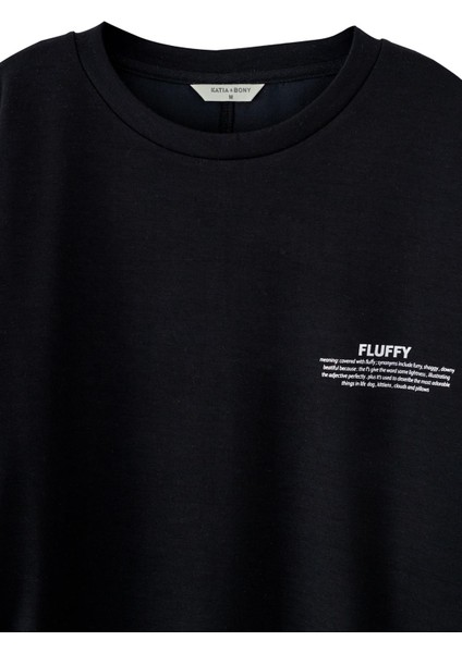 Erkek Siyah Renkli Fluffy Baskılı Oversize Tişört fiyatları