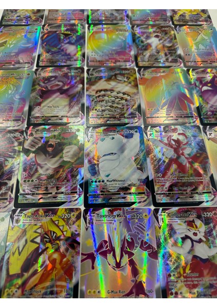Pokemon Vmax Yeni Seri Oyun Kartı Özel ve Parlak Kart (25 Adet)
