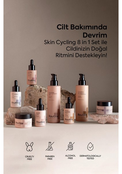 Cilt Bakım Seti Skin Cycling Cilt Bakım Döngüsü Seti (8in1)
