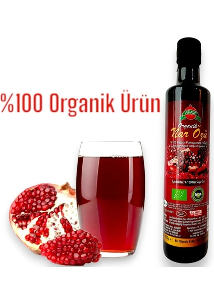 Akannar Doğal Organik %100 Katkısız Nar Suyu Özü 750GR