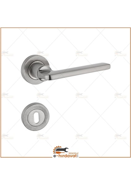 Zeus Inox Nikel Rozetli Oda Kapı Kolu Koldoor 5 Takım