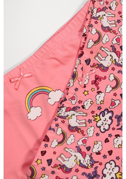 2'li Paket Unicorn Kız Çocuk Boxer Pembe/Pembe