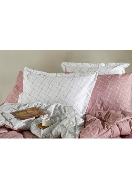 Doqu Home Easy Cotton Glimmer Comforter Set Çift Kişilik - Gül Kurusu