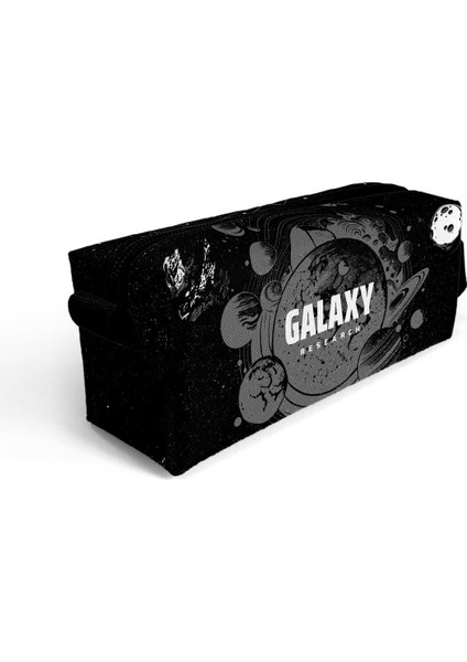 Tek Bölmeli Siyah Galaxy Desenli Kalem Çantası