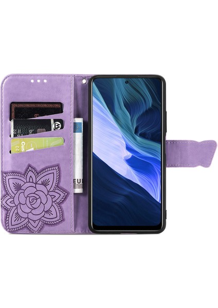 Infinix Note 10 Kelebek Kanatları Narin Çiçekler Darbeye Dayanıklı Deri Telefon Kılıfı (Yurt Dışından)