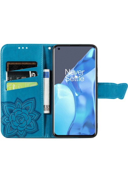 Oneplus 9 Pro Kelebek Kanatları Narin Çiçekler Darbeye Dayanıklı Deri Telefon Kılıfı (Yurt Dışından)