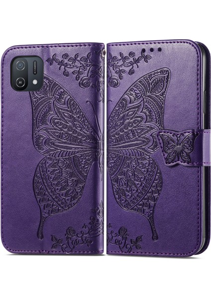 Oppo A16K Kelebek Kanatları Narin Çiçekler Darbeye Dayanıklı Deri Telefon Kılıfı (Yurt Dışından) modelleri